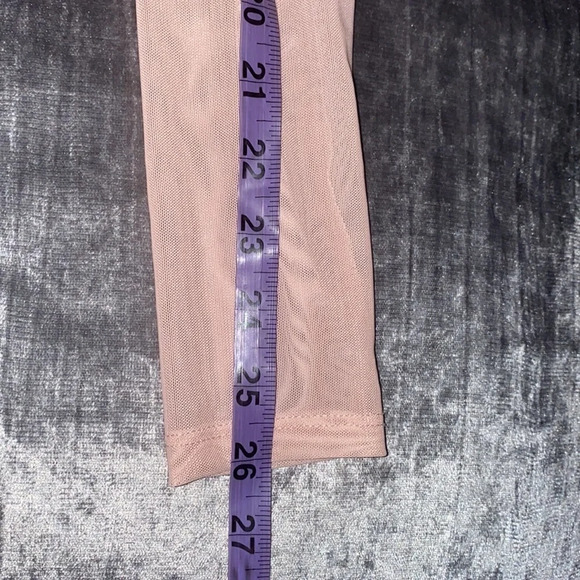 Zara Nude pink mesh flamingo detail bodysuit New Sz S - Picture 8 of 15